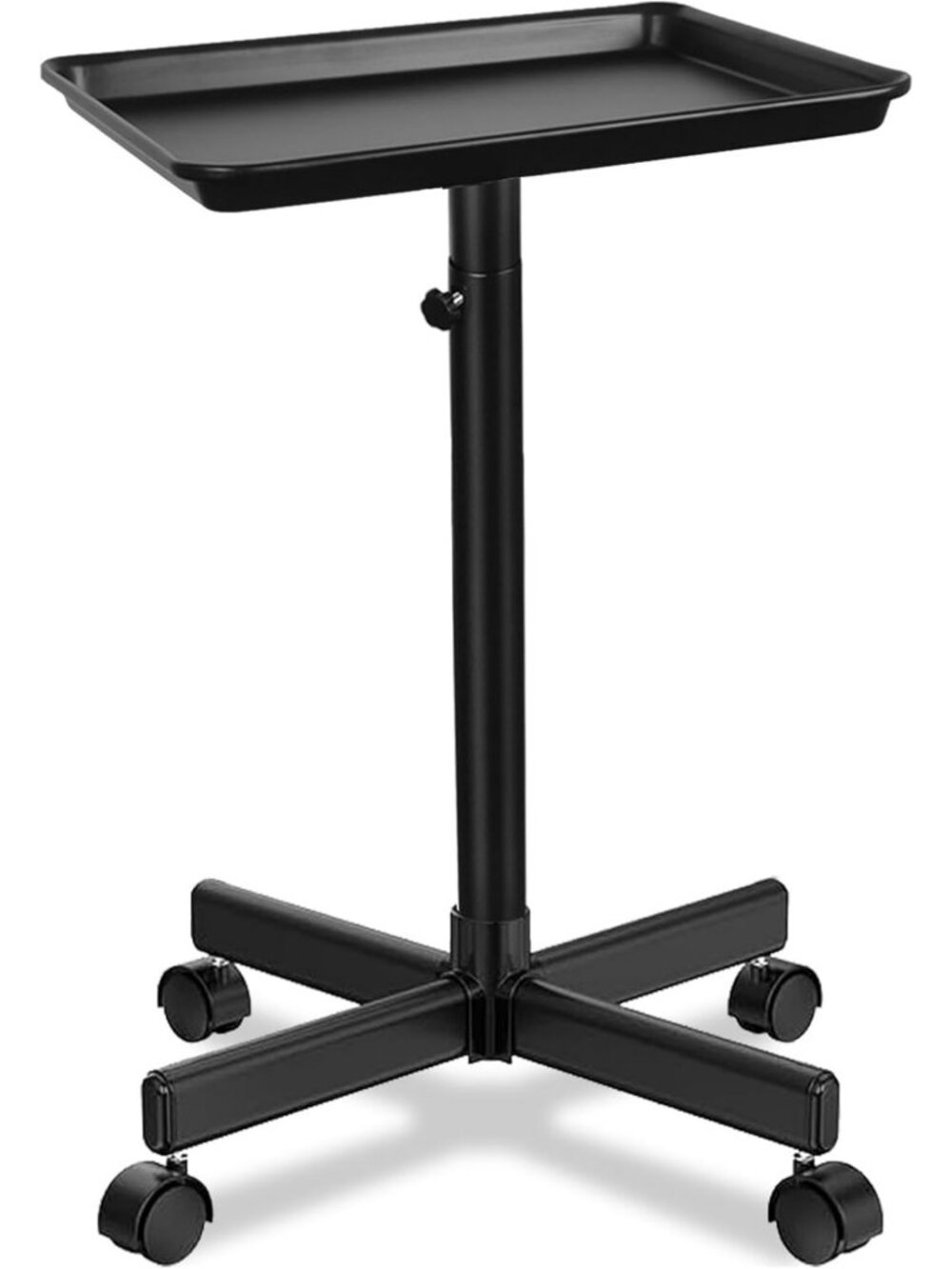 Portable Hair Color Tray on Wheels - Black Salon Styling Station with Storage